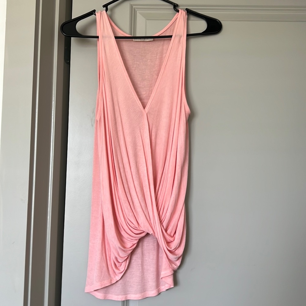 Light pink criss cross front top